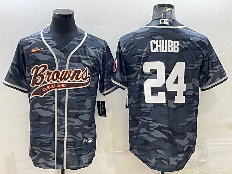 Men Cleveland Browns #24 Chubb Camo 2022 Nike Co branded NFL Jersey->cleveland browns->NFL Jersey